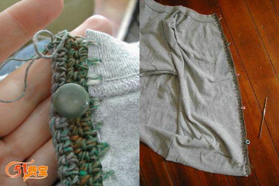 如何改造旧T恤做女士针织开衫