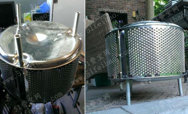 旧洗衣机回收滚筒做diy自制烧烤炉教程