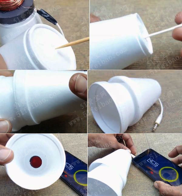 用泡沫纸杯diy手机外置无源音箱