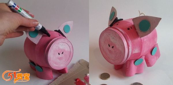 用零食罐怎么做小猪零钱罐