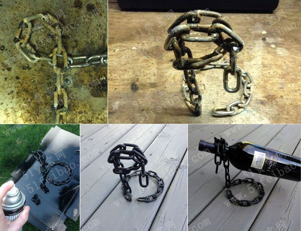 漂浮型锁链酒架diy制作教程