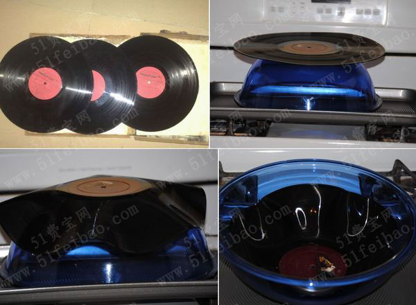 如何把黑胶唱片改造成盘绳水果盘