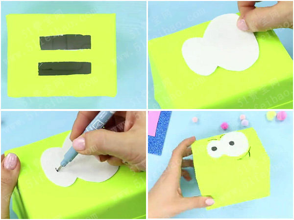 备忘提醒:diy卡通面包机便签纸盒 - 废物利用手工diy小制作 - 51费宝