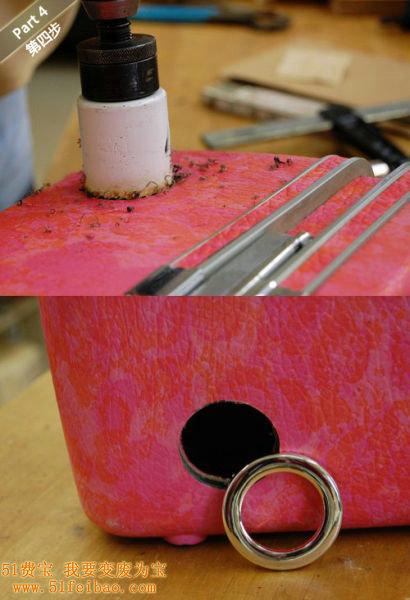 化妆箱旧物改造DIY粉红回忆数码设备收纳箱