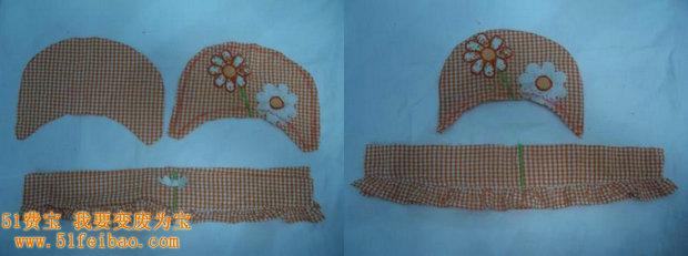 把不合身的过气童服DIY改造遮阳帽教程