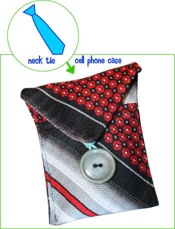 过时旧领带DIY漂亮手机袋教程