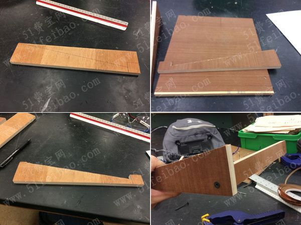旧木板手工制作简单的笔记本散热支架