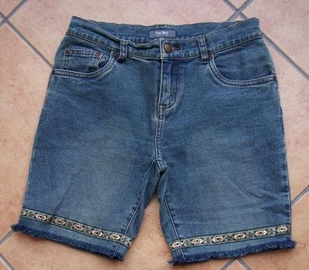 旧裤子改造民族风牛仔短裤