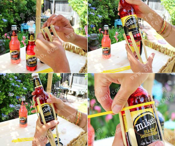玻璃酒瓶diy煤油灯酒精灯火炬制作教程