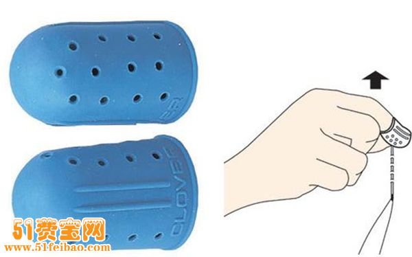 用旧橡胶手套制作缝线专用的防滑指套