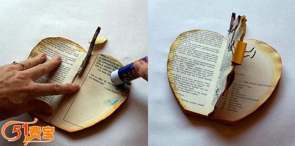 废物手工制作，利用旧书DIY立体苹果摆设
