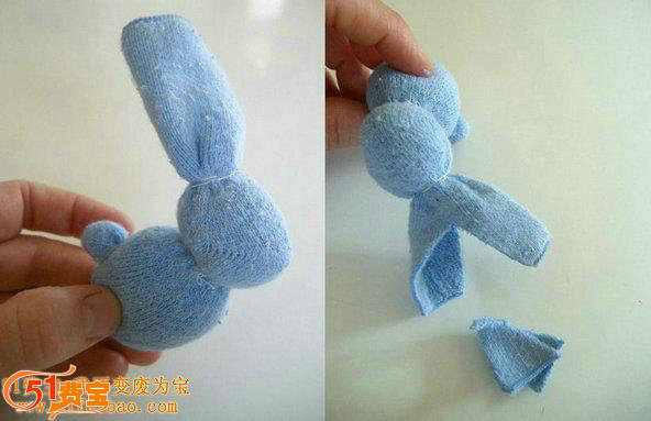 用旧袜子手工制作一只可爱的小兔子公仔的做法