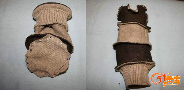 用旧袜子制作暖杯保温袋