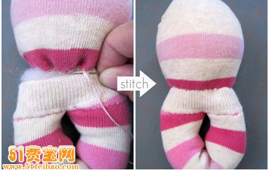 怎么利用旧袜子做兔子摇铃（两种款式）