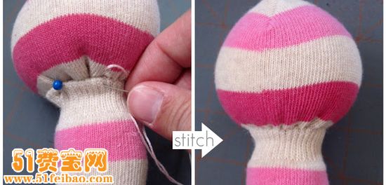 怎么利用旧袜子做兔子摇铃（两种款式）