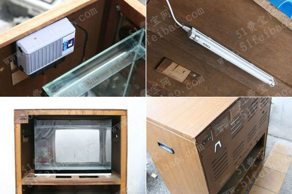 旧式电视柜改造diy水族箱鱼缸制作教程