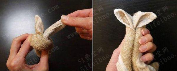 如何利用旧毛巾做可爱小兔