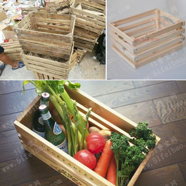 用杂物木箱做新款时尚简约茶几制作教程 - 废物利用手工diy小制作