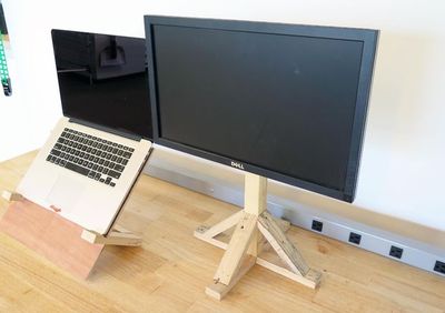 利用旧木做显示器支架、笔记本电脑支架
