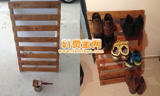 如何利用废旧木板做一个玄关靠墙式鞋架
