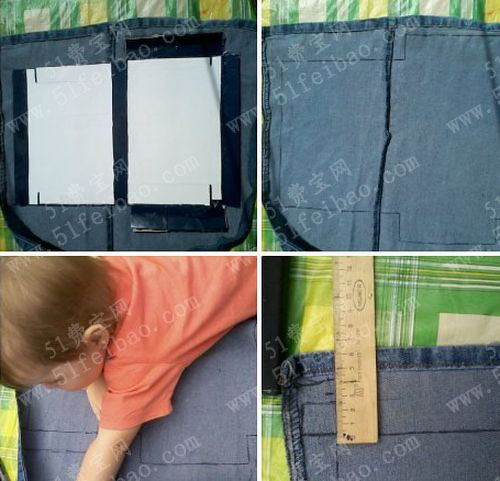 旧牛仔裤的废物利用自制平板电脑保护套