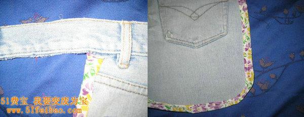 旧物改造再利用，把陈旧的闲置牛仔裤改造成耐脏小围裙
