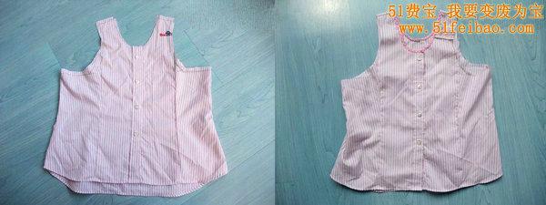 旧衣服DIY，过时旧衬衫改造小孩背心裙