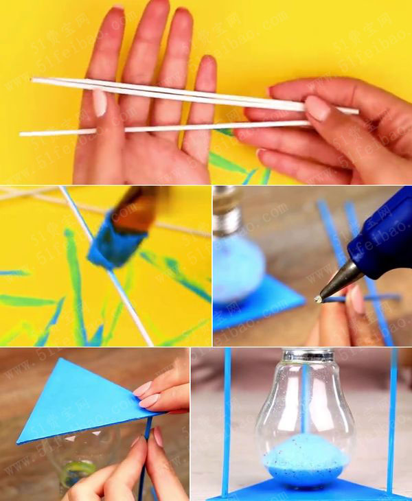 自制新年倒数计时沙漏diy教学 - 废物利用手工diy小制作 - 51费宝网