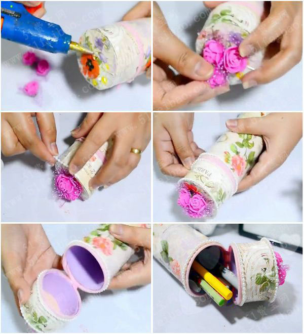 使用废塑料瓶diy好看开学笔袋教程