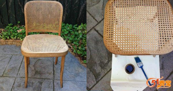十字绣法改造老式藤椅
