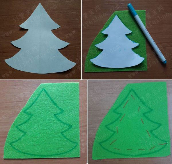 不织布小布头圣诞树装饰品