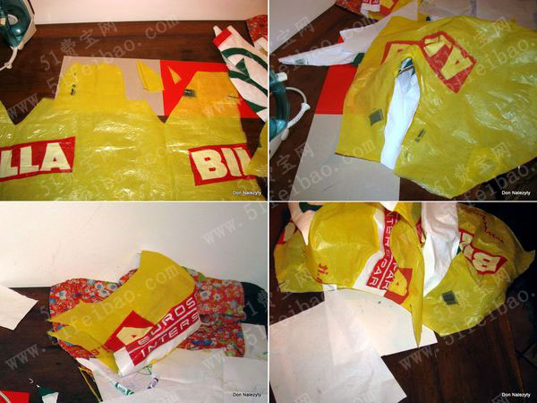 如何利用塑料袋diy雨衣制作教程 - 废物利用手工diy小制作 - 51费宝网