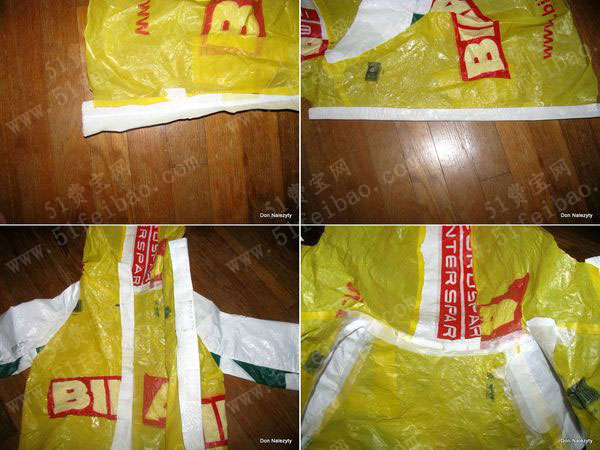 如何利用塑料袋diy雨衣制作教程 - 废物利用手工diy小制作 - 51费宝网