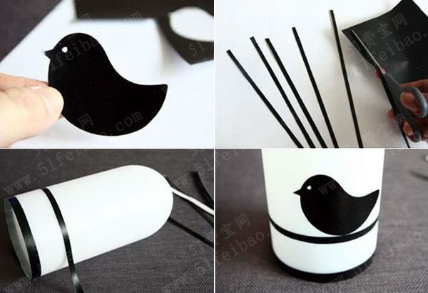 塑料瓶diy做剪影鸟笼造型台灯 - 废物利用手工diy小制作 - 51费宝网(