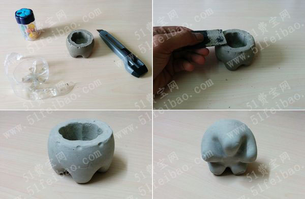 低碳生活：废水泥diy烛杯烛台制作小教程