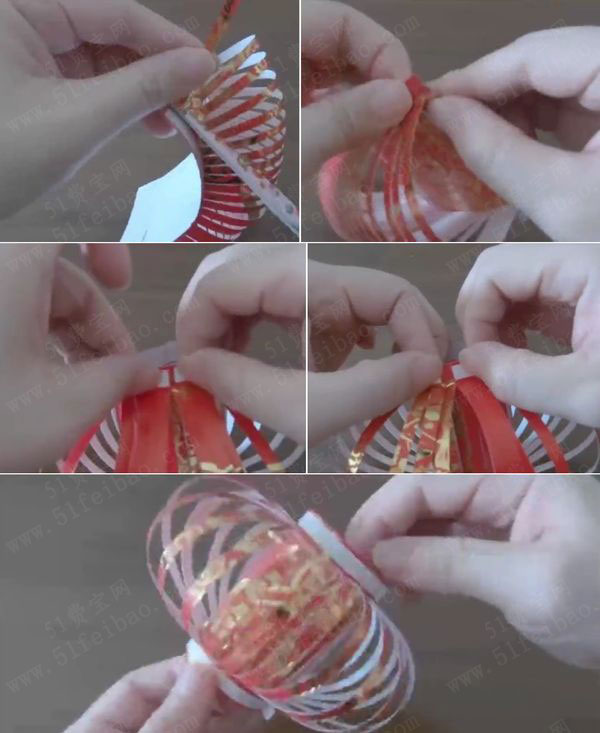 往年红包袋做漂亮的新年美丽小灯笼 - 废物利用手工diy小制作 - 51费