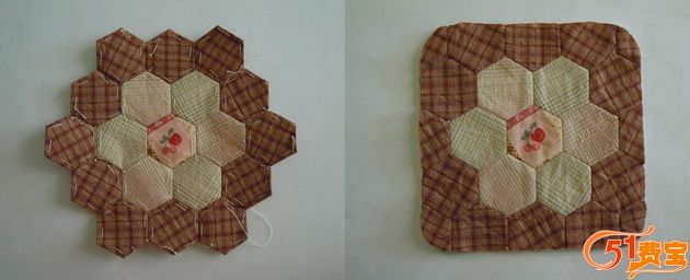 碎布头拼布DIY锅垫的制作方法图解