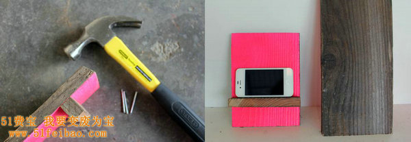 废品碎木料DIY iphone支架