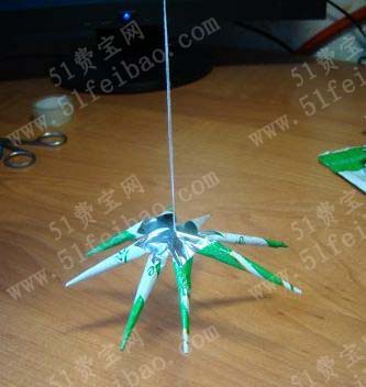 糖纸手工制作的diy折纸花球挂饰