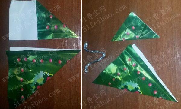 糖果包装纸做DIY折纸蝴蝶教程