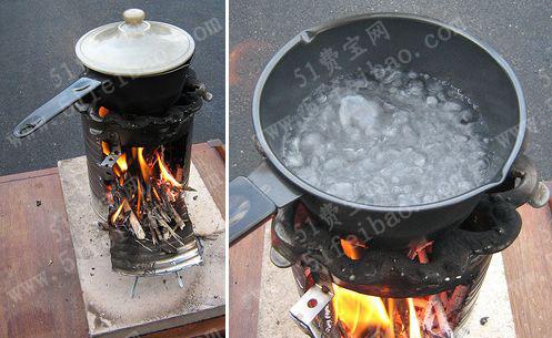 利用废铁罐自制户外烧烤柴火炉子教程