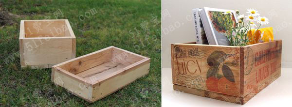 废旧木托架回收利用改造成结实耐用的diy收纳小木盒