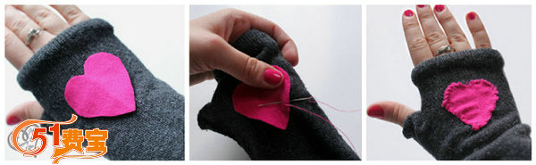 旧袜如何DIY利用，闲置毛袜做一对无指手套