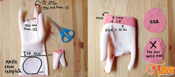旧物改造DIY：橡胶手套制作手指小笔袋