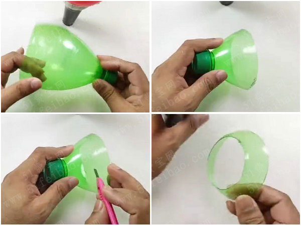 塑料瓶回收diy美丽花瓶的方法图解 废物利用手工diy小制作 51费宝