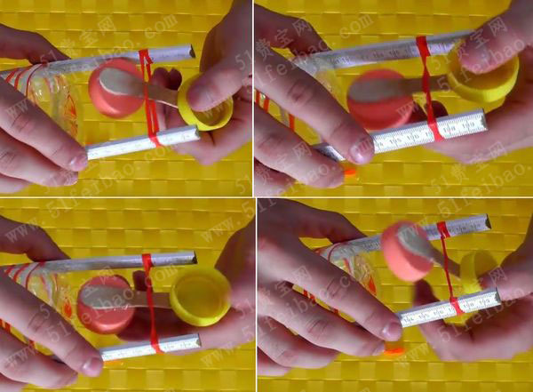 矿泉水瓶子手工diy橡皮筋动力小艇 废物利用手工diy小制作 51费宝
