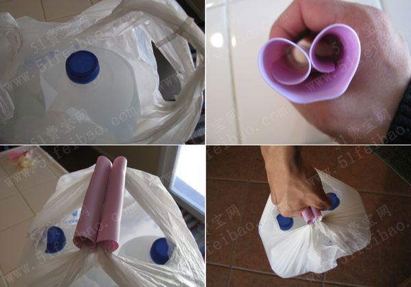 怎么利用洗发水瓶子做塑料袋防勒提手