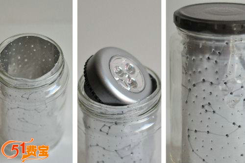 废旧手工DIY，用闲置玻璃罐自己做的星空夜灯