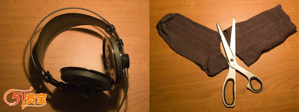 用袜子改造修复头戴式耳机耳套