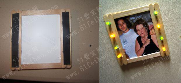 雪糕棍DIY发光LED手工制作相框教程